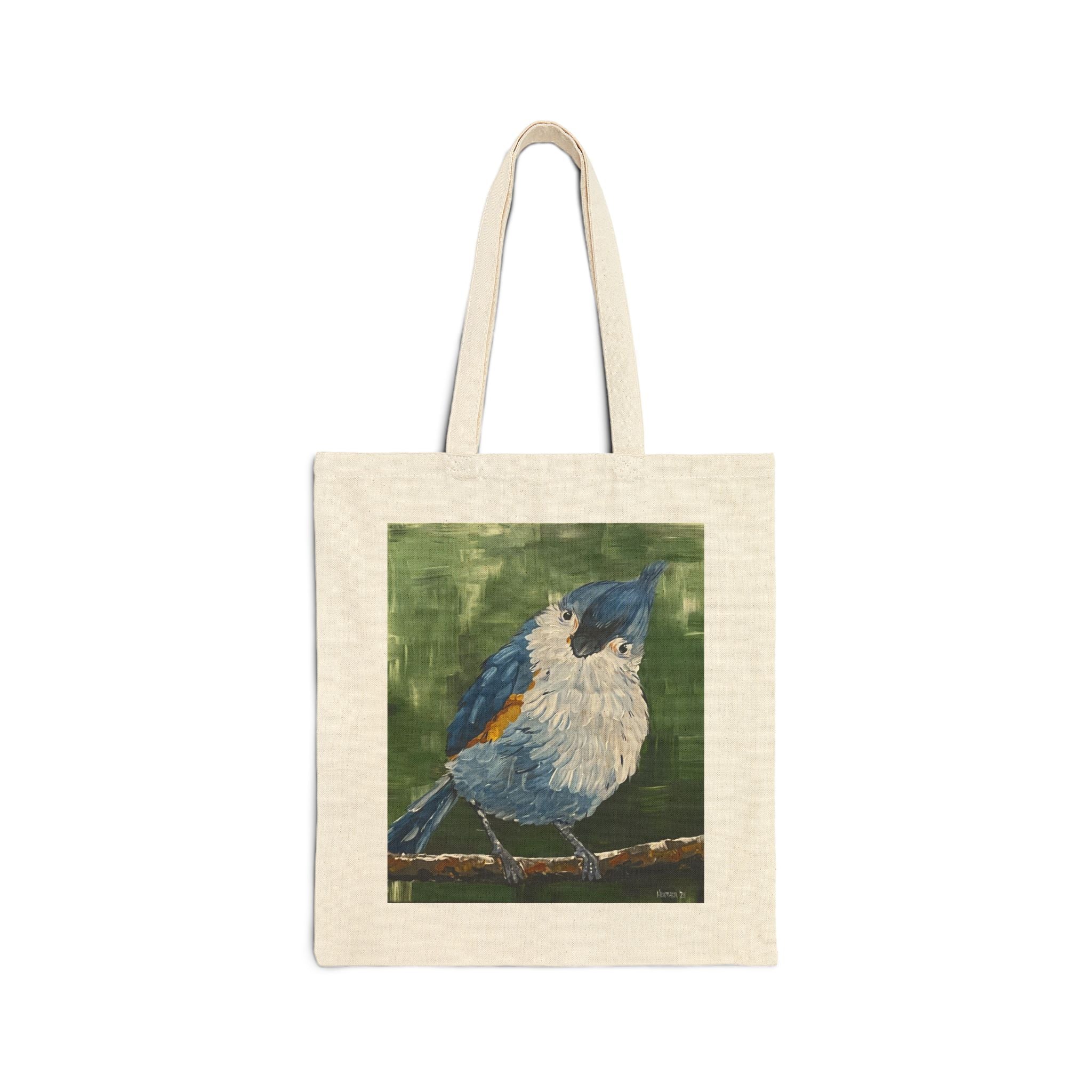 Tote Bag: Tufted Titmouse Bird Cotton Canvas Tote