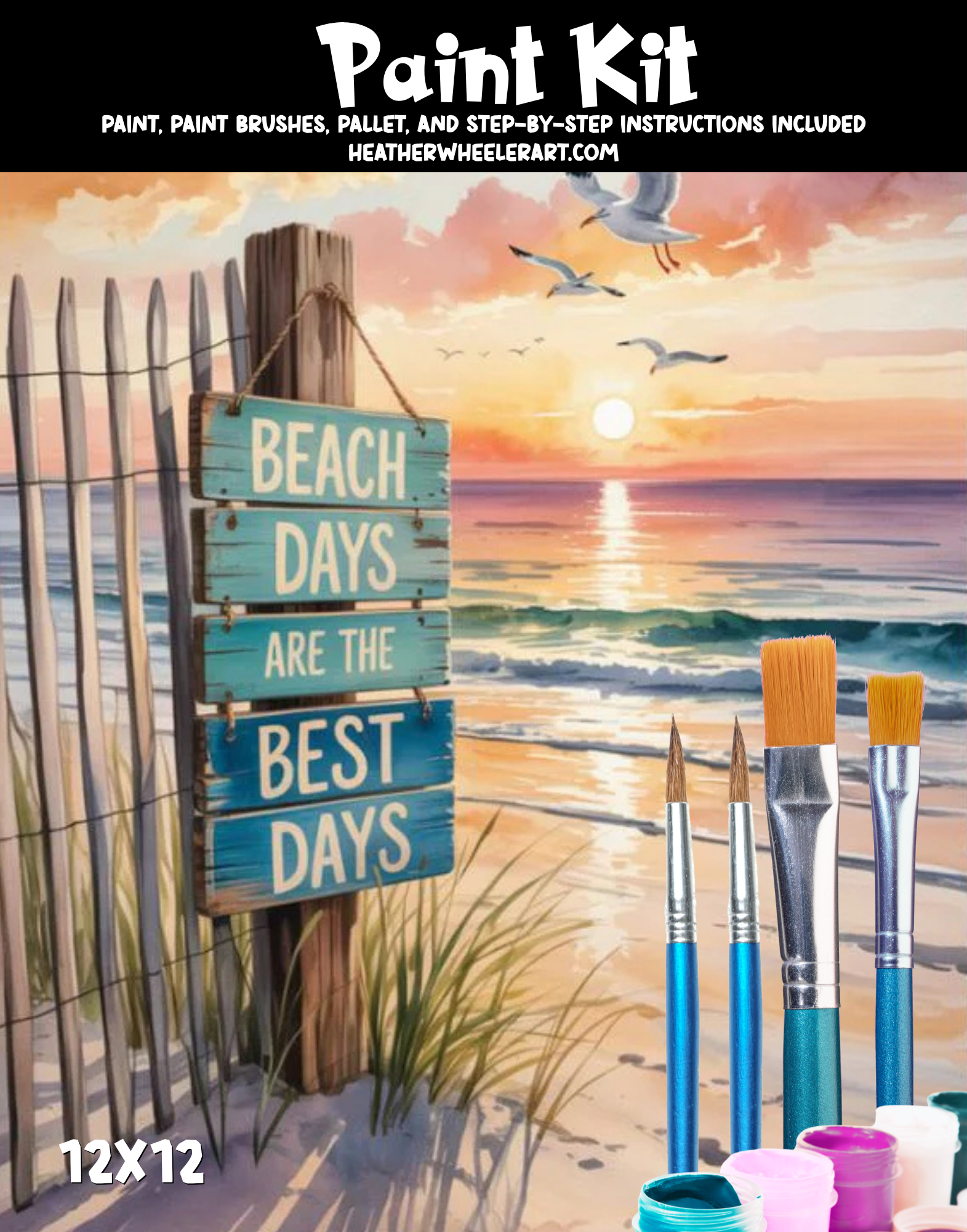 DIY Canvas Painting Kit Beach Days - Canvas Original