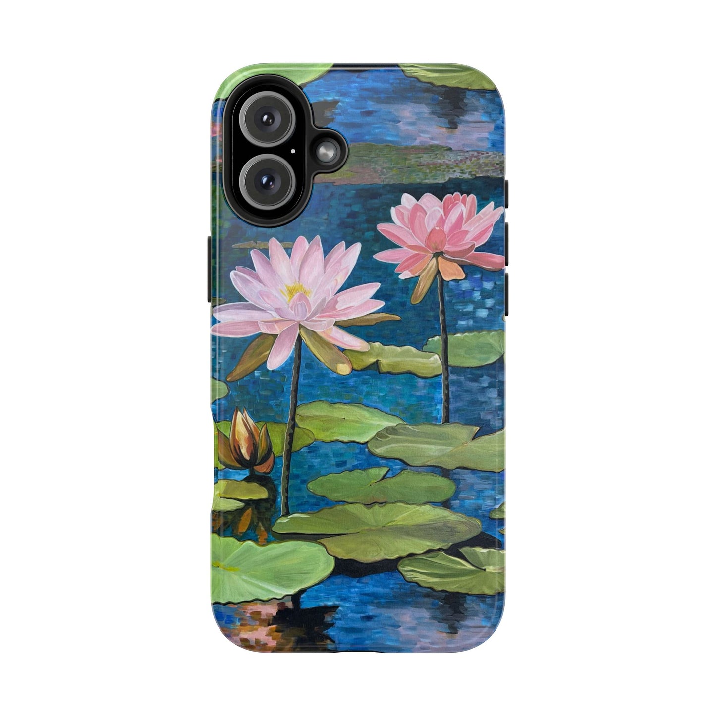 Phone Case: Lotus Flower Painted Tough Phone Case - Acrylic Painting Lotus Flower Inspired Design
