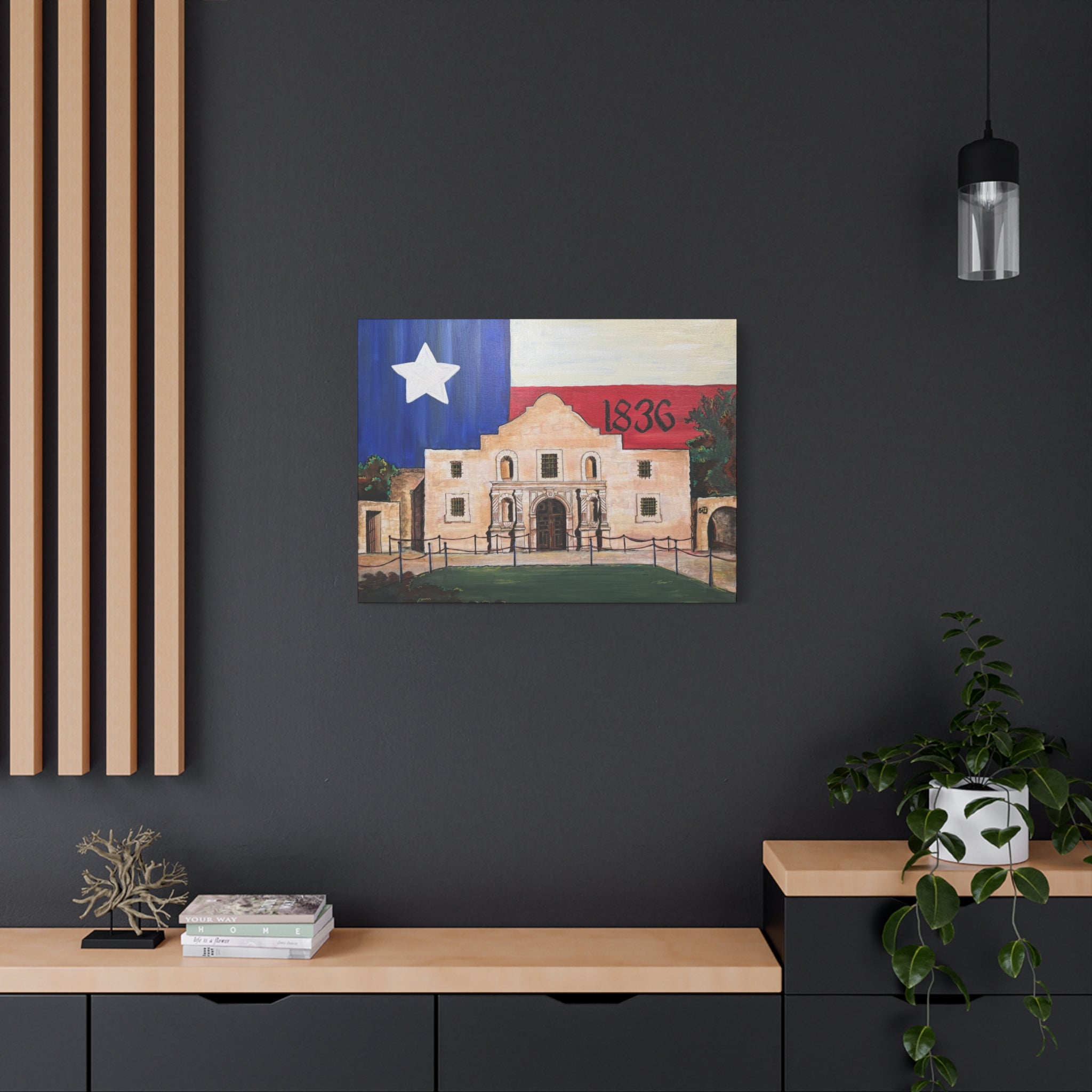 Art: Texas Flag Canvas Wall Art Print - Alamo 1836 Decor