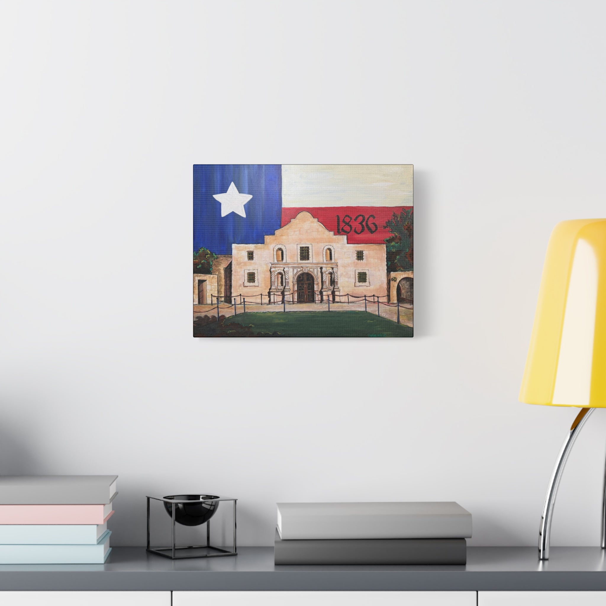 Art: Texas Flag Canvas Wall Art Print - Alamo 1836 Decor