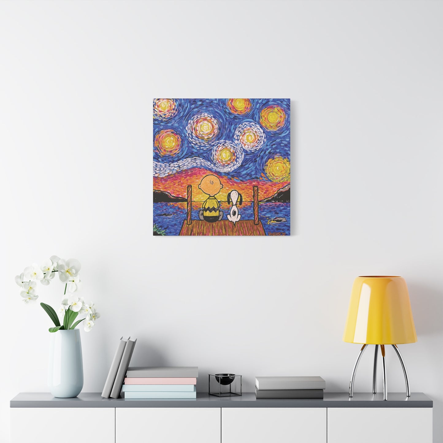 Art:  Starry Night at the River Canvas Print