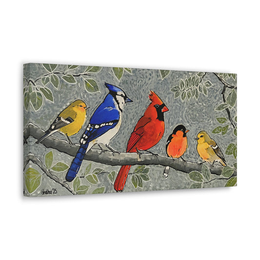 Art: Birds on a Branch Canvas Print