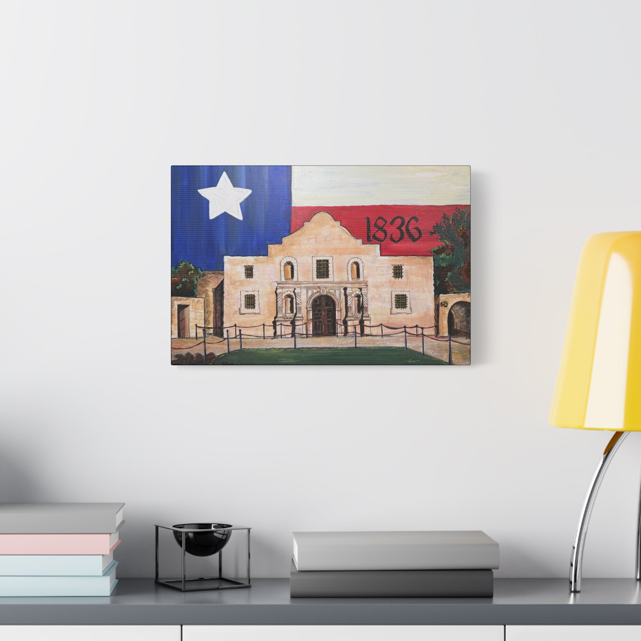 Art: Texas Flag Canvas Wall Art Print - Alamo 1836 Decor