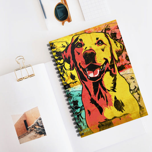 Journal: Yellow Retriever Journal Spiral Notebook - Ruled Line