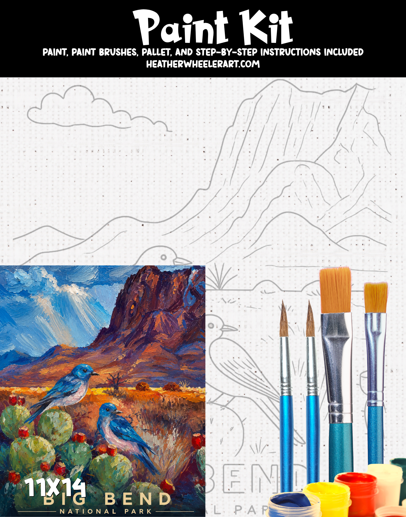 DIY Canvas Painting Kit Big Bend - Canvas Original