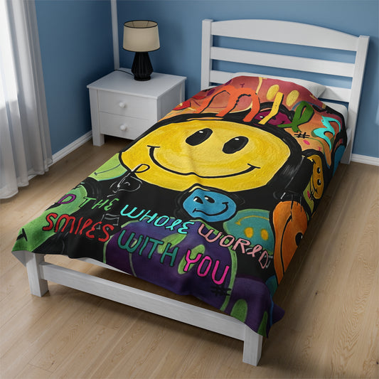 Blanket: Smile Velveteen Plush Blanket