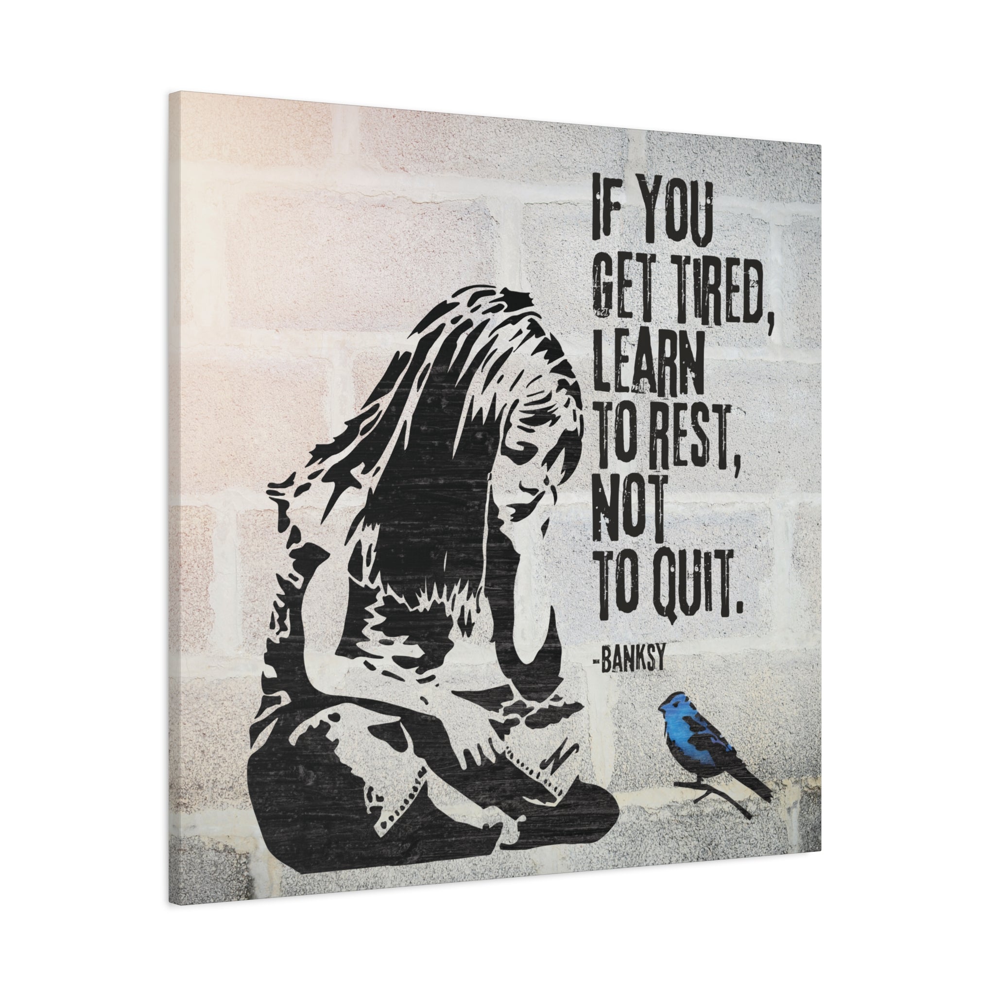 Art: Banksy Blue Bird Canvas Print