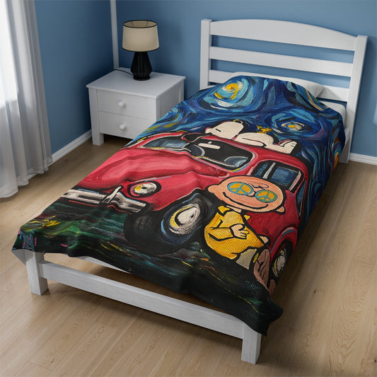 Blanket: Starry Night Peace Velveteen Plush Blanket