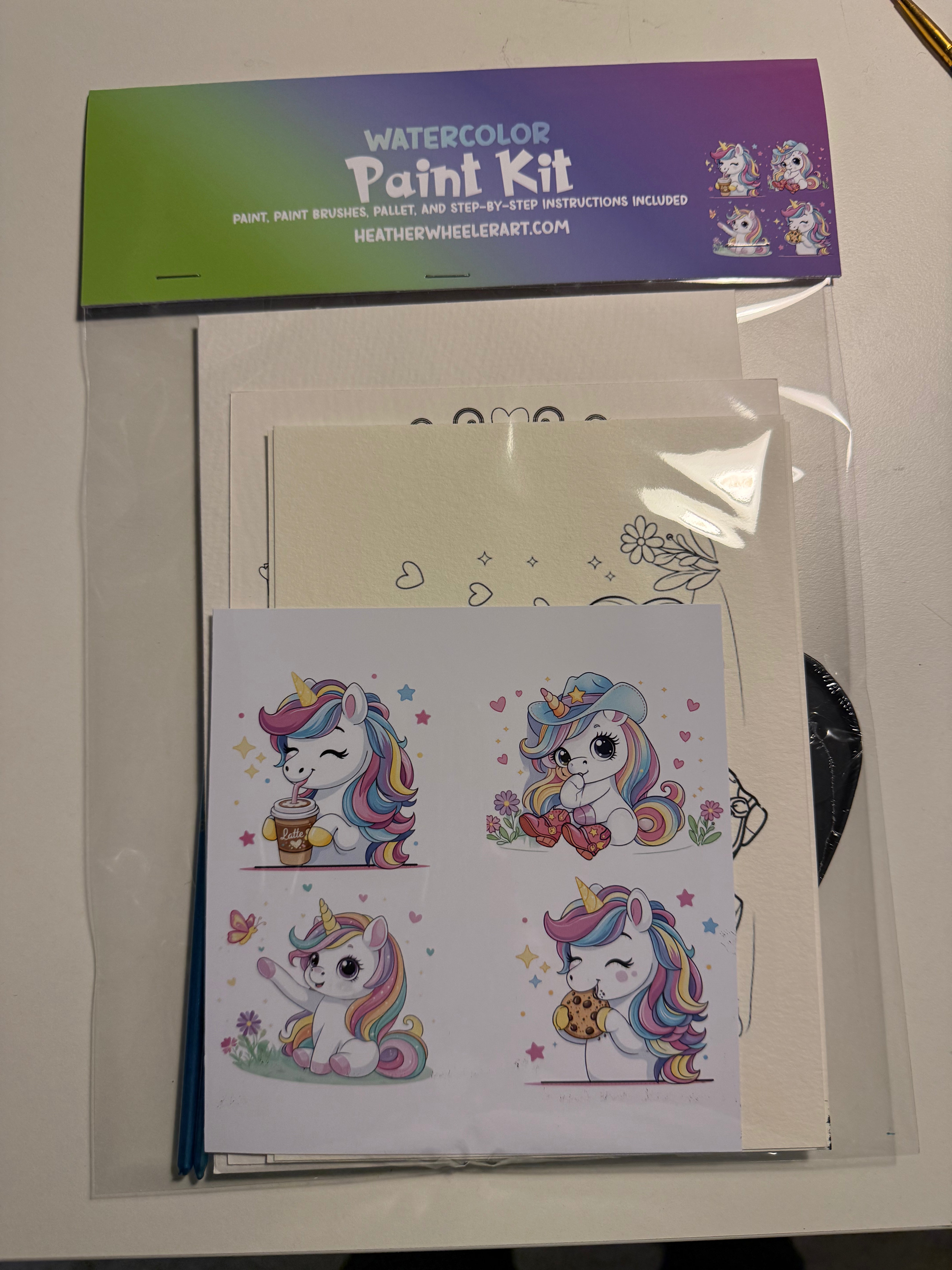 DIY Watercolor Painting Kit Unicorns