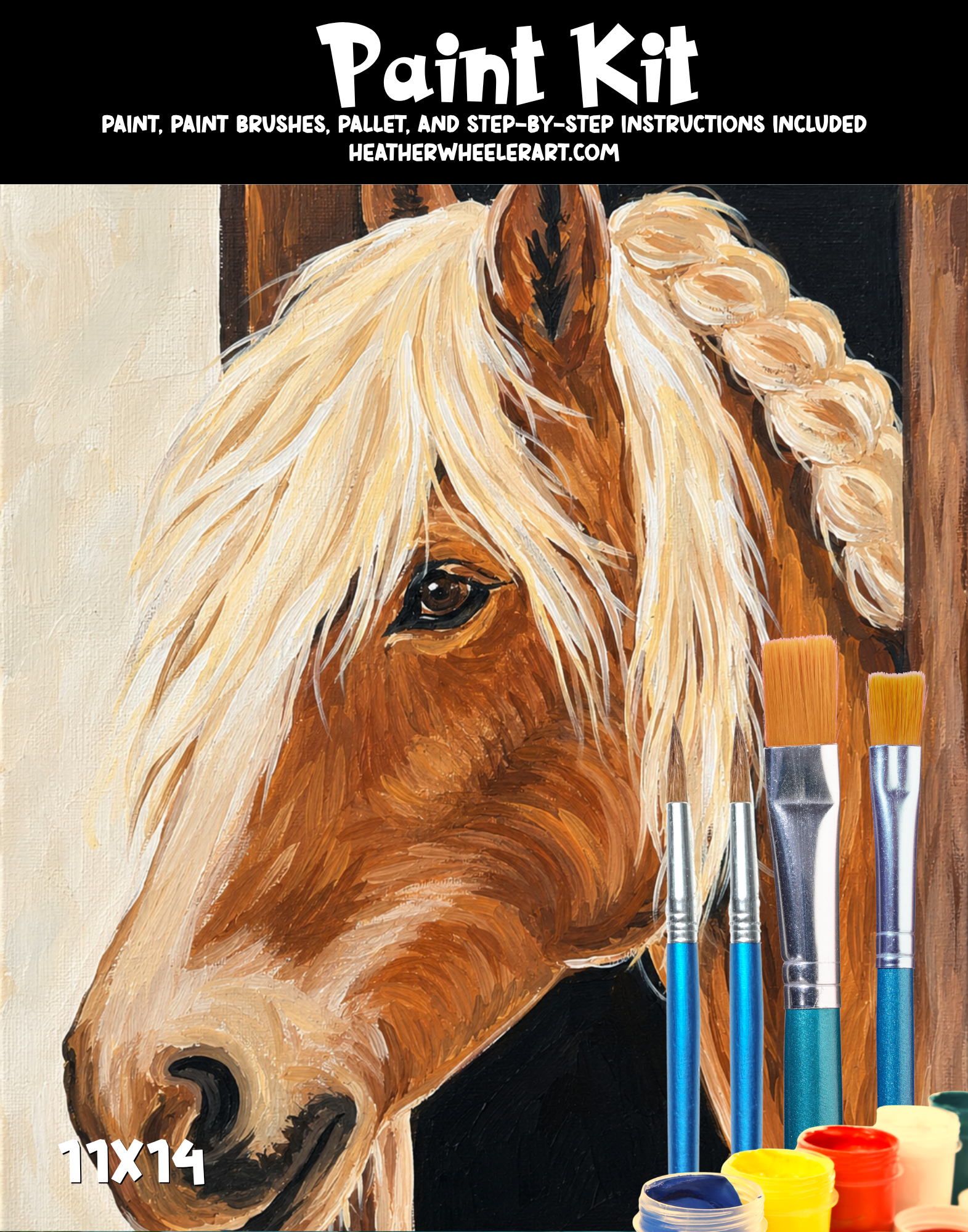 DIY Canvas Painting Kit Horse in stable - Canvas Original