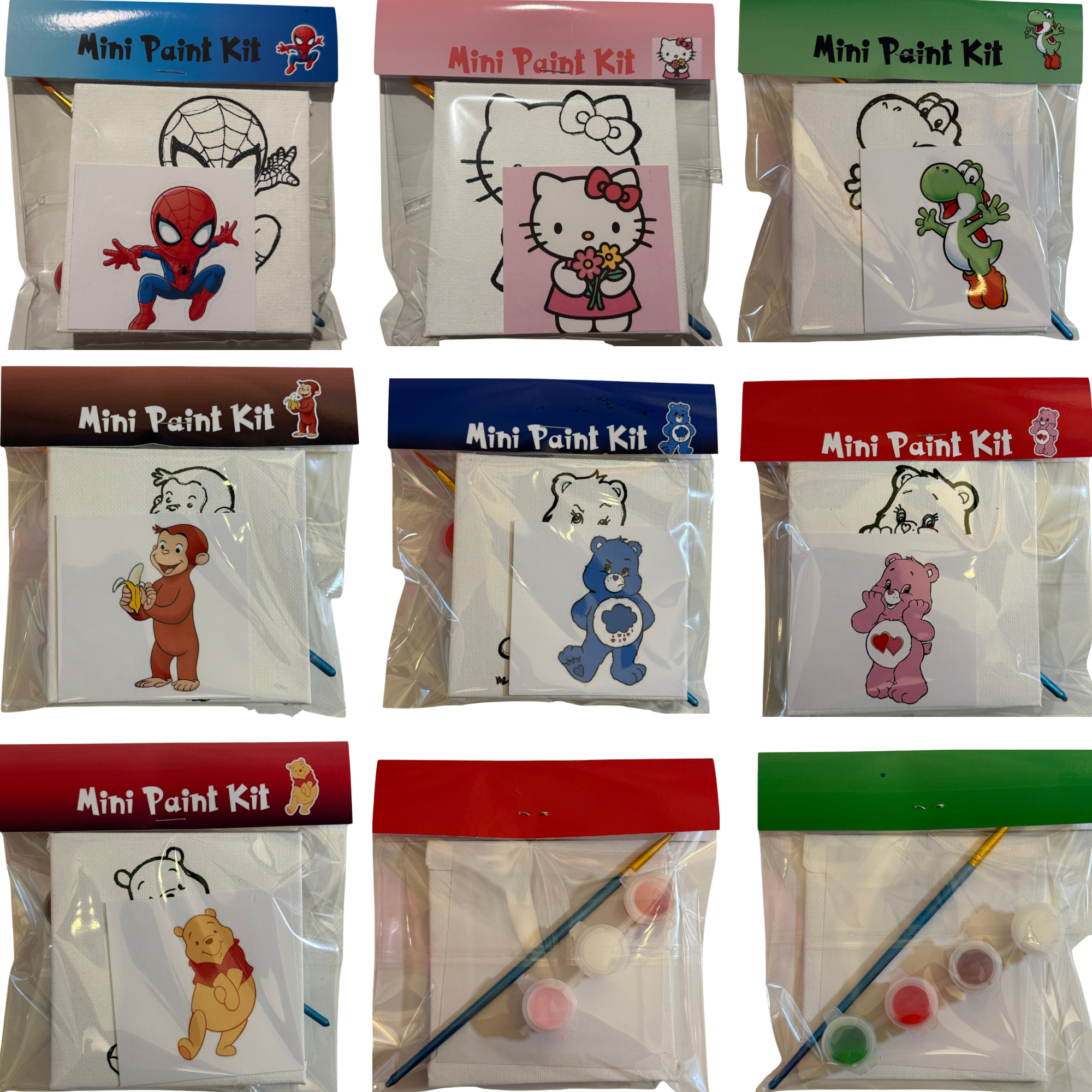 DIY Canvas Painting Kit MINIs Set of 7 - 4’’x4’’ (SET OF 7) - Canvas Original