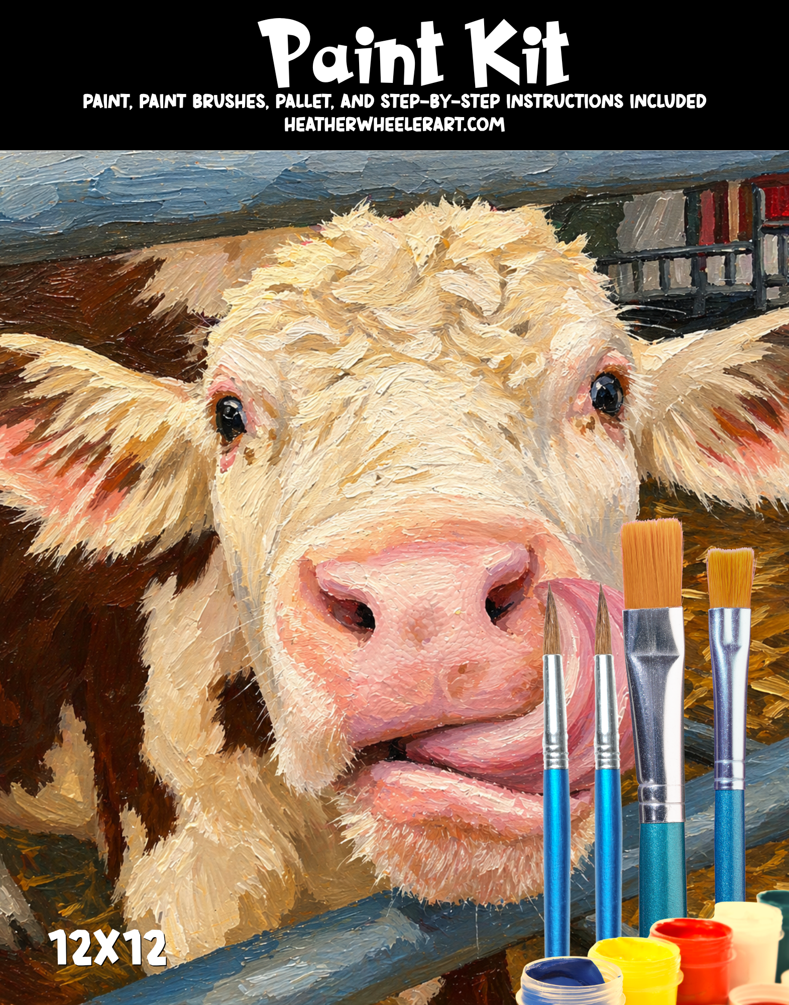 DIY Canvas Painting Kit “Sassy Heifer” - Canvas Original