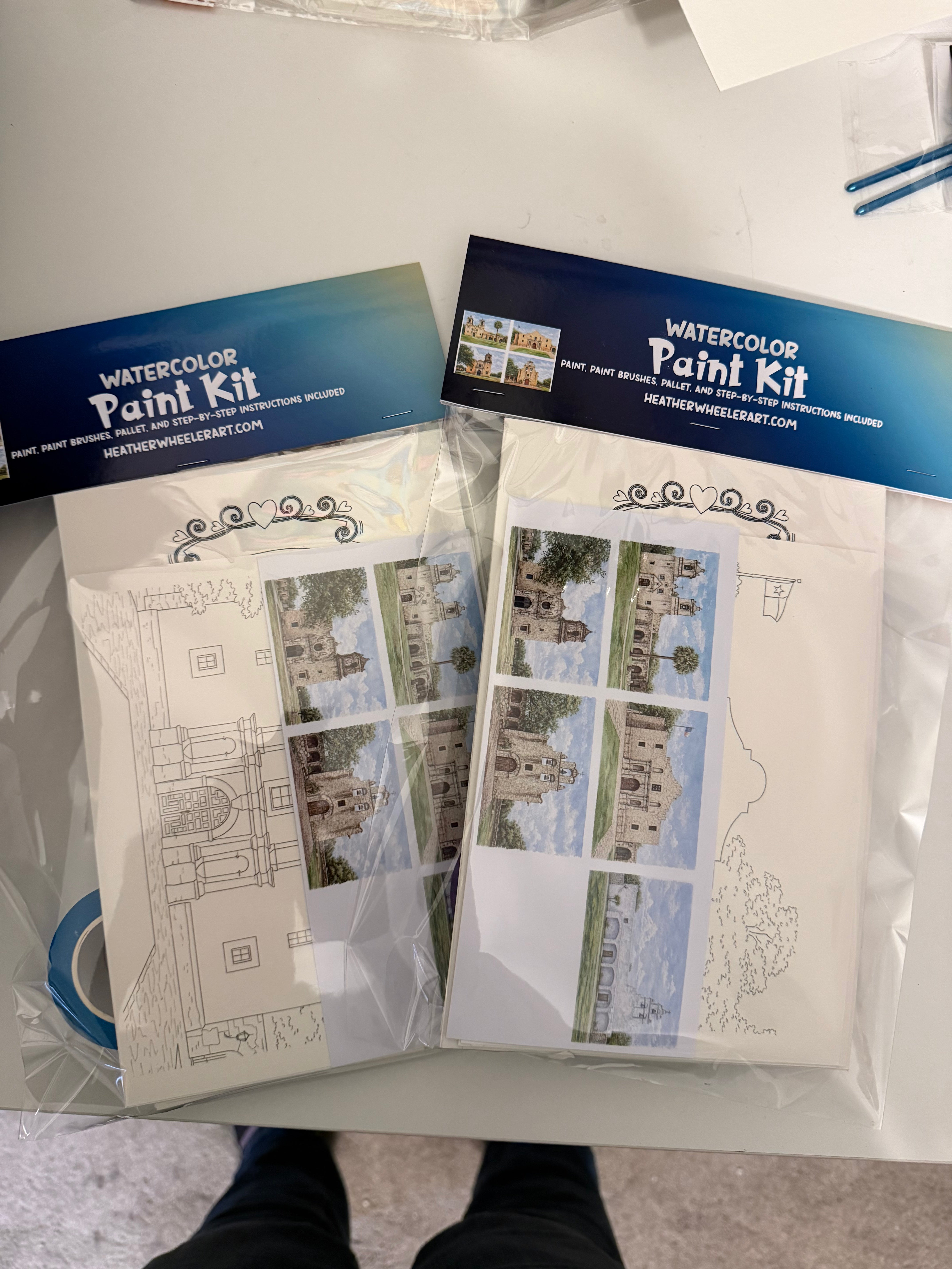 DIY Watercolor Painting Kit San Antonio Missions Alamo