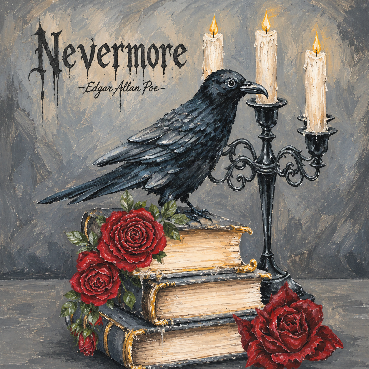 DIY Canvas Painting Kit Nevermore Poe