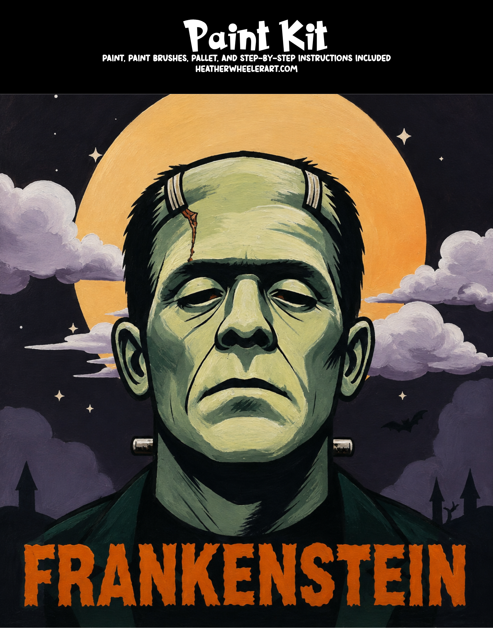 DIY Canvas Painting Kit Frankenstein