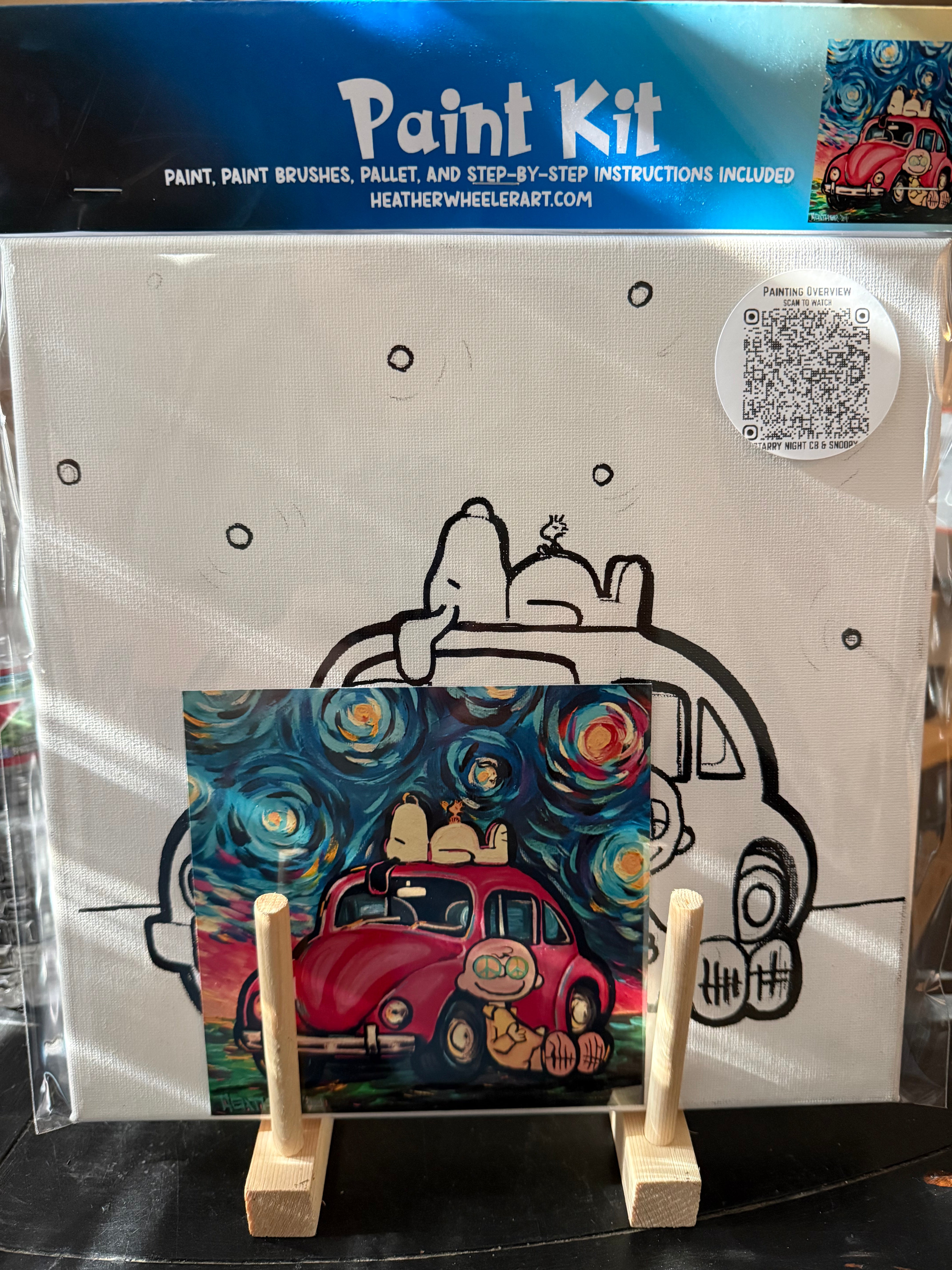 DIY Canvas Painting Kit Starry Night with snoopy