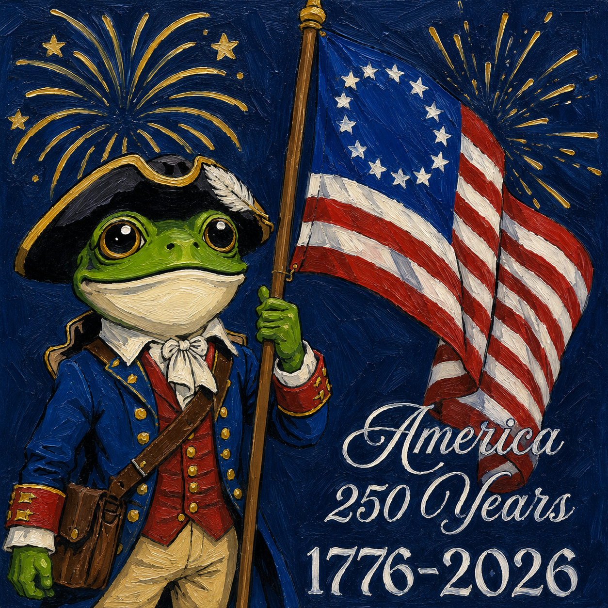 DIY Canvas Painting Kit Colonial Frog American 250th Anniversary