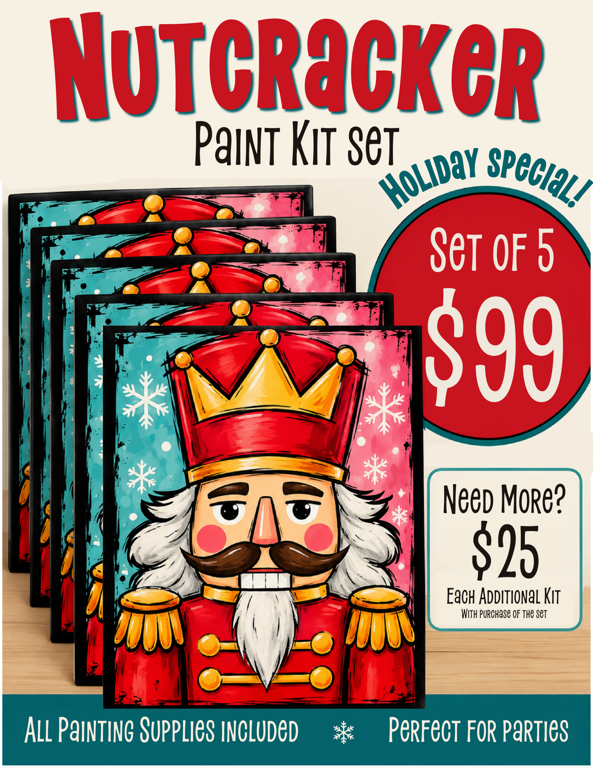 DIY Canvas Painting Kit Christmas Nutcracker