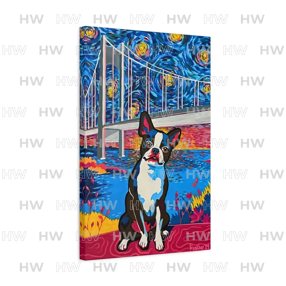 Art: Boston Terrier Canvas Print - Canvas