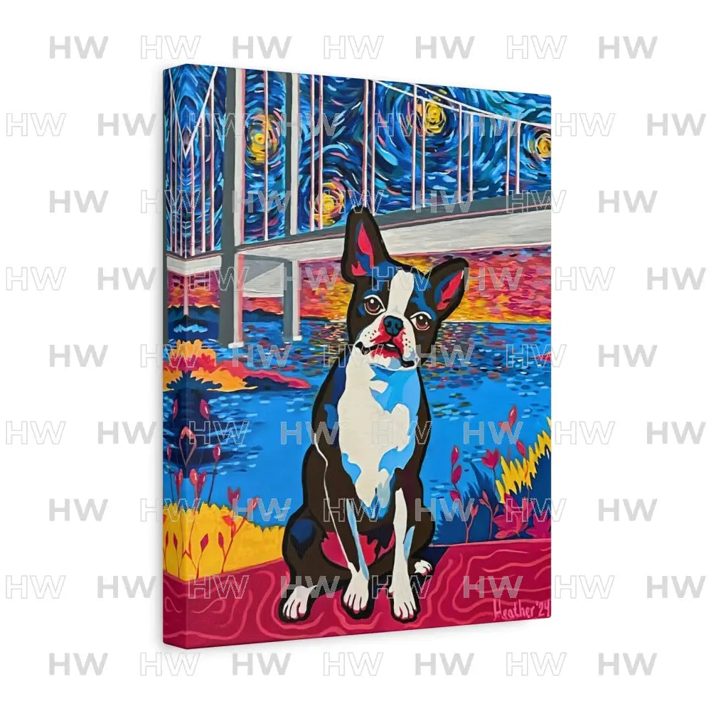 Art: Boston Terrier Canvas Print - Canvas