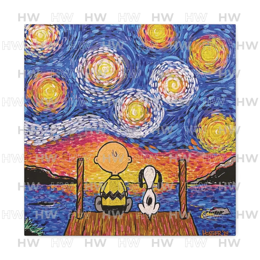 Art: Starry Night at the River Canvas Print - 20″ x 20″ / 1.25’’ - Canvas