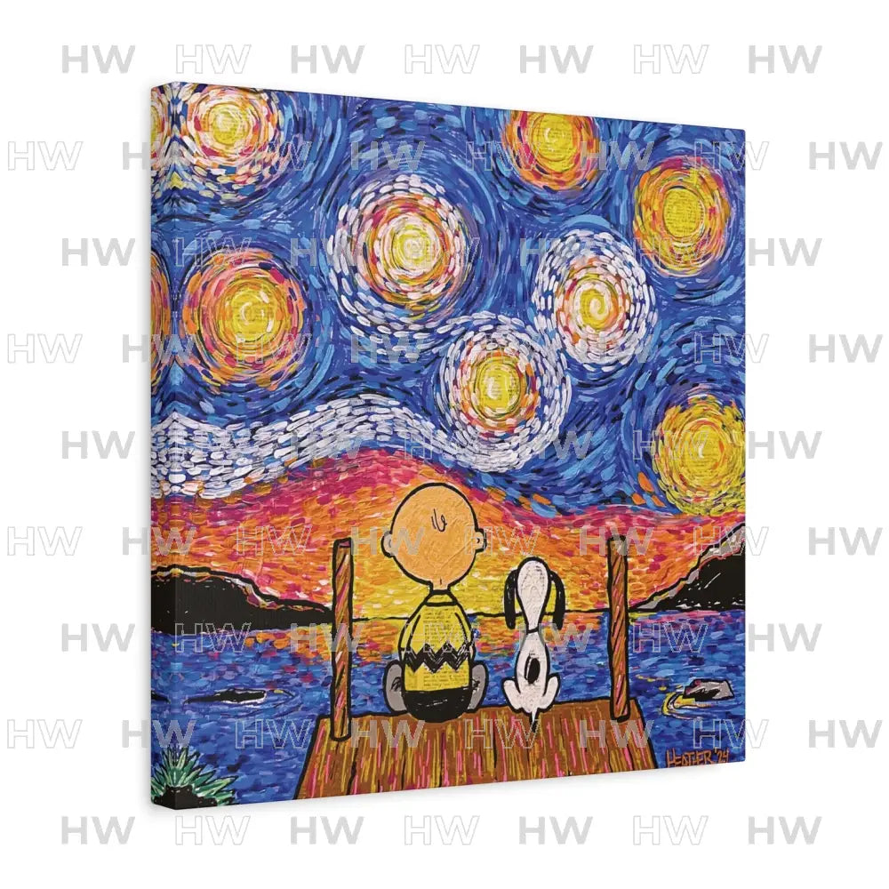 Art: Starry Night at the River Canvas Print - Canvas