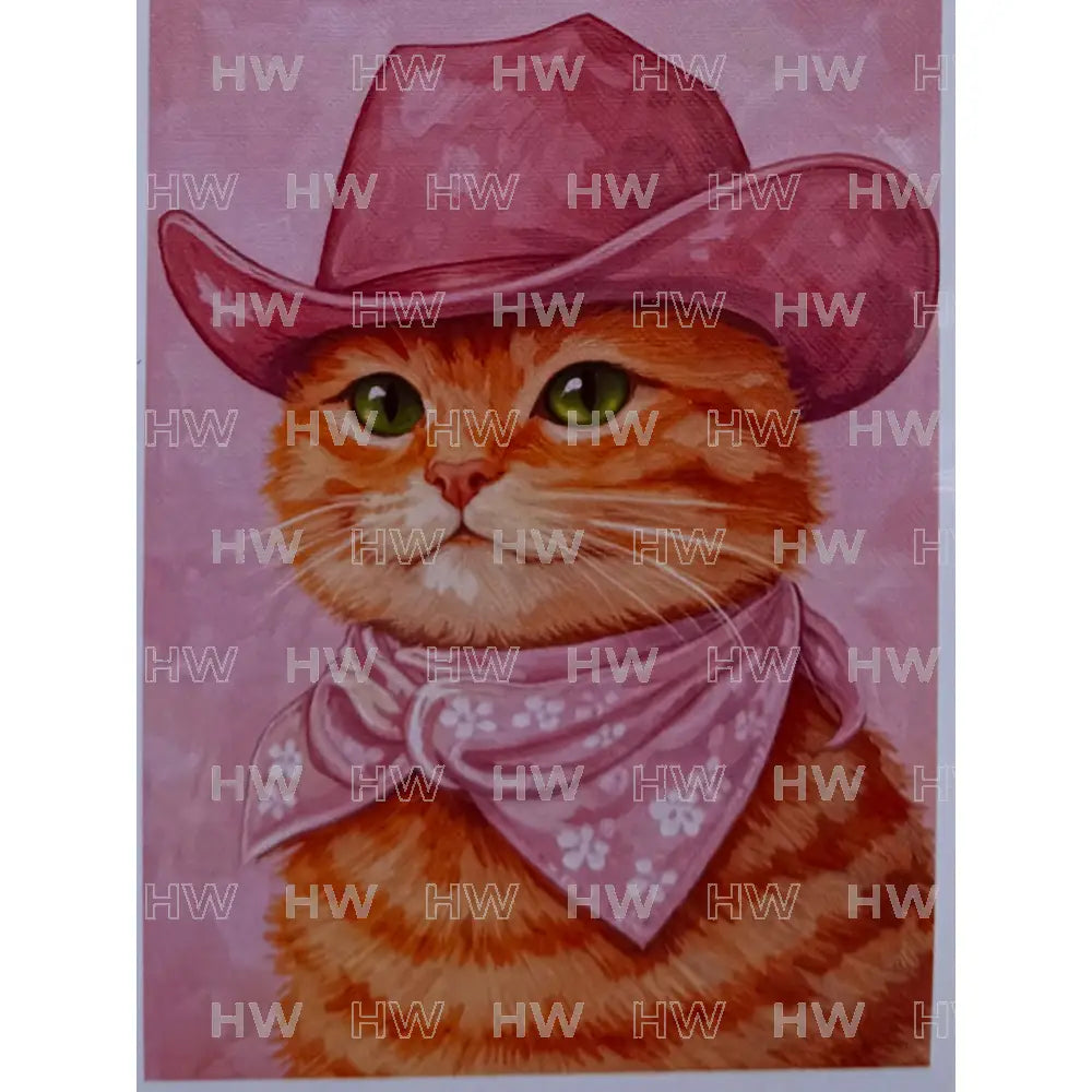 DIY Canvas Painting Kit Cat Cowboy Canvas Original