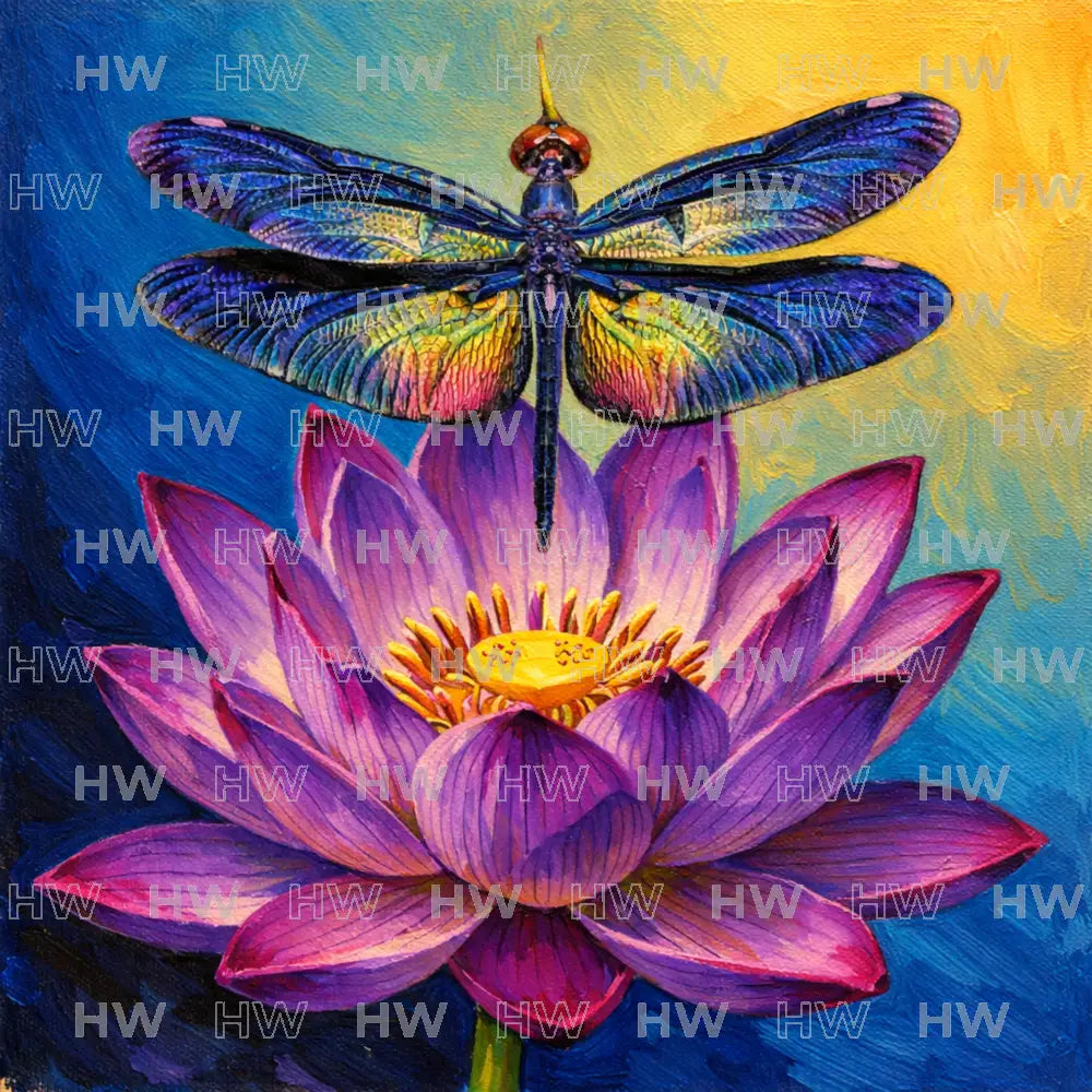 DIY Canvas Painting Kit Dragonfly Lotus Canvas Original