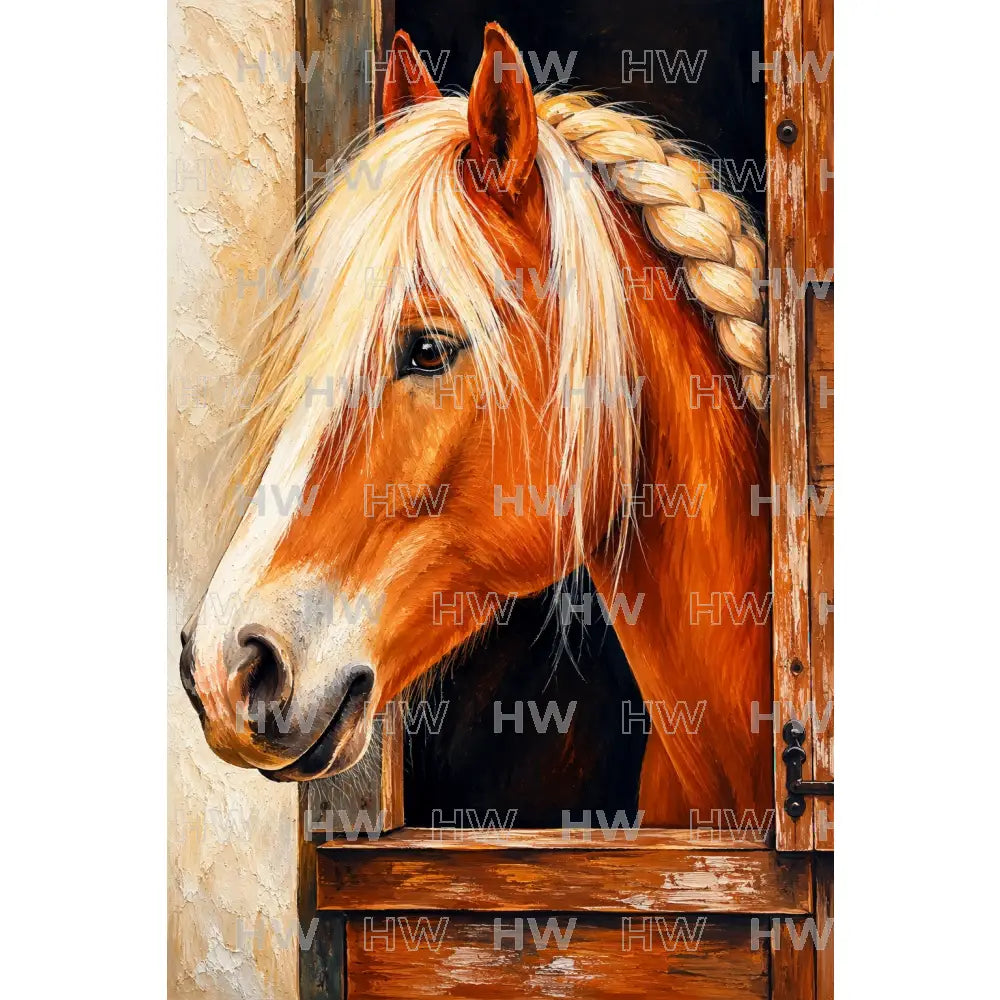 DIY Canvas Painting Kit Horse in stable - Canvas Original