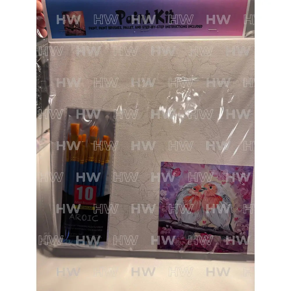 DIY Canvas Painting Kit LOVE Birds Canvas Original