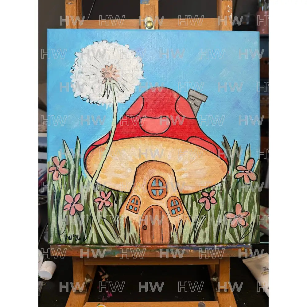 DIY Canvas Painting Kit Mushroom House Canvas Original