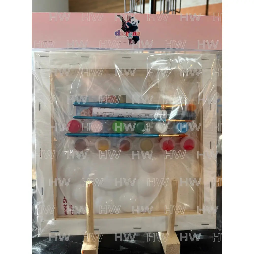 DIY Canvas Painting Kit Strawberry with kitty - Canvas Original