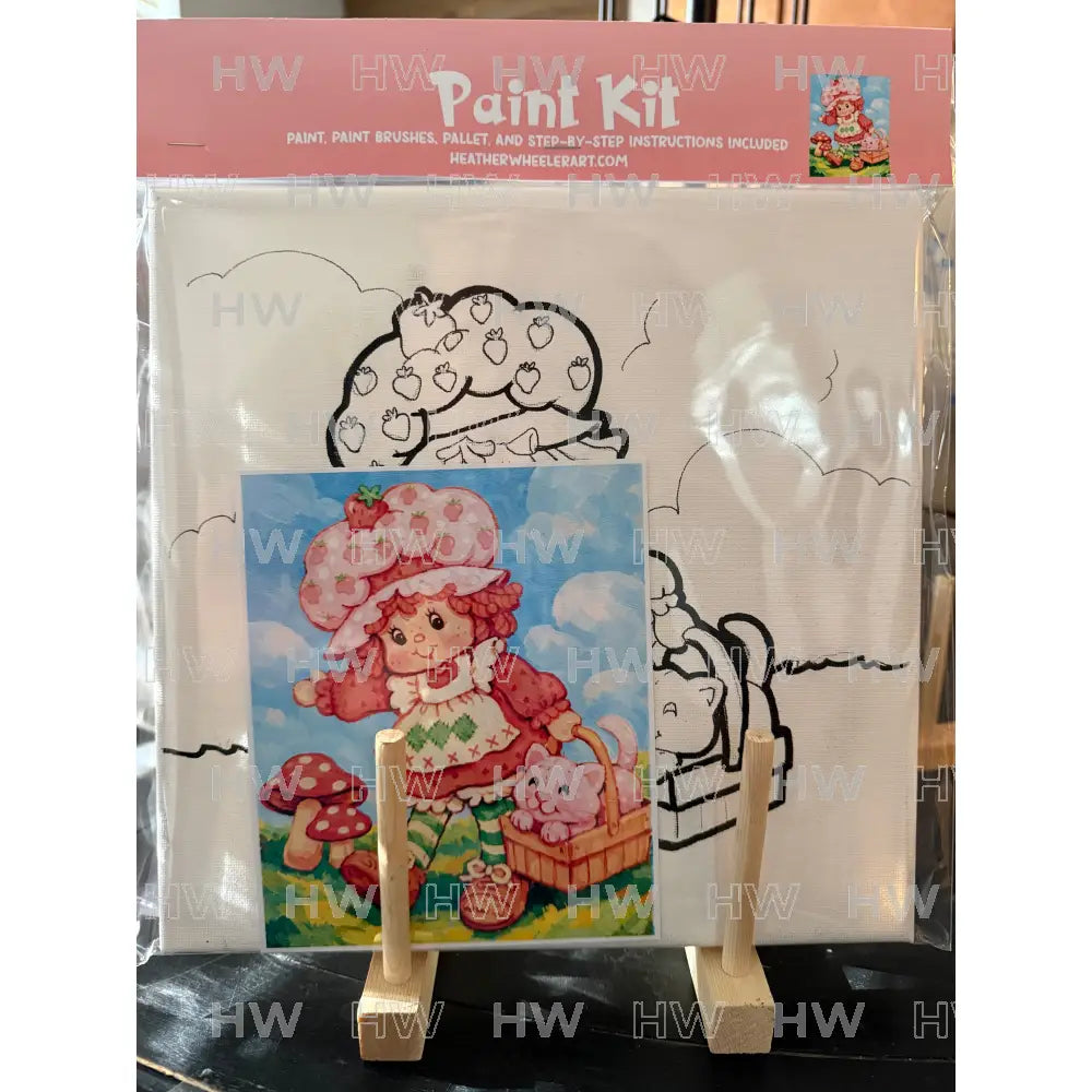 DIY Canvas Painting Kit Strawberry with kitty - Canvas Original