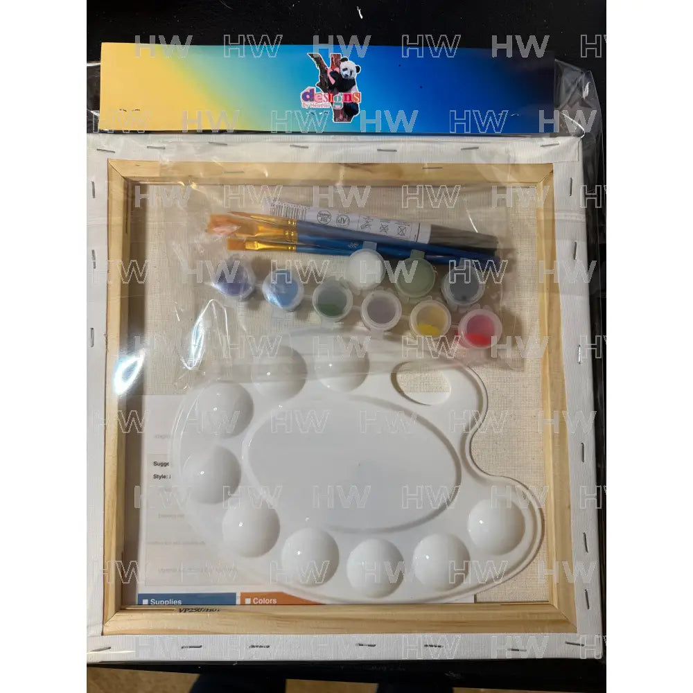 DIY Canvas Painting Kit Texas State Flowers/Flag - Canvas Original