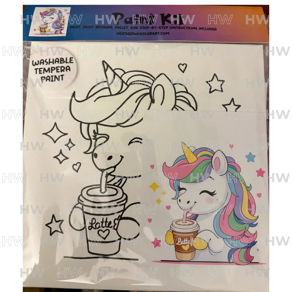 DIY Canvas Painting Kit Unicorn Latte Canvas Original