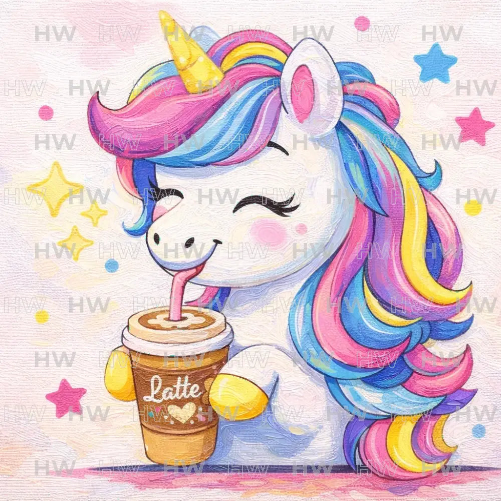 DIY Canvas Painting Kit Unicorn Latte - Canvas Original