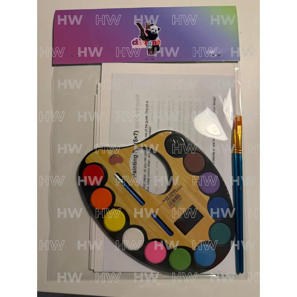 DIY Watercolor Painting Kit Unicorns Canvas Original
