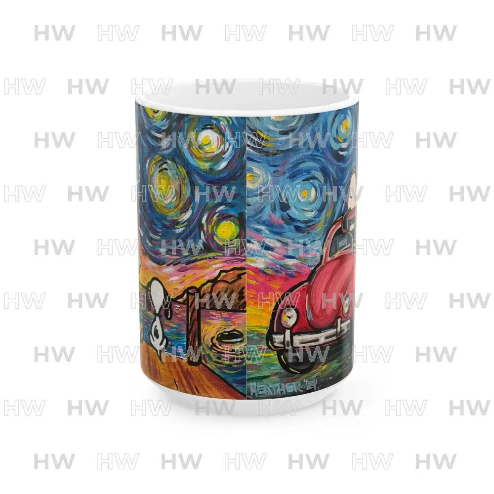 Mug: Starry Night 2 Pics Ceramic Mug (11oz 15oz) - 15oz - Mug