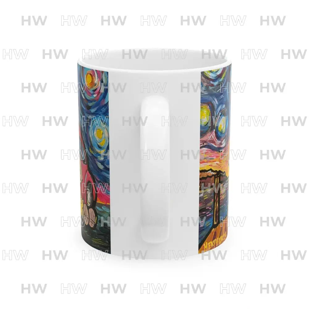 Mug: Starry Night 2 Pics Ceramic Mug (11oz 15oz) - Mug