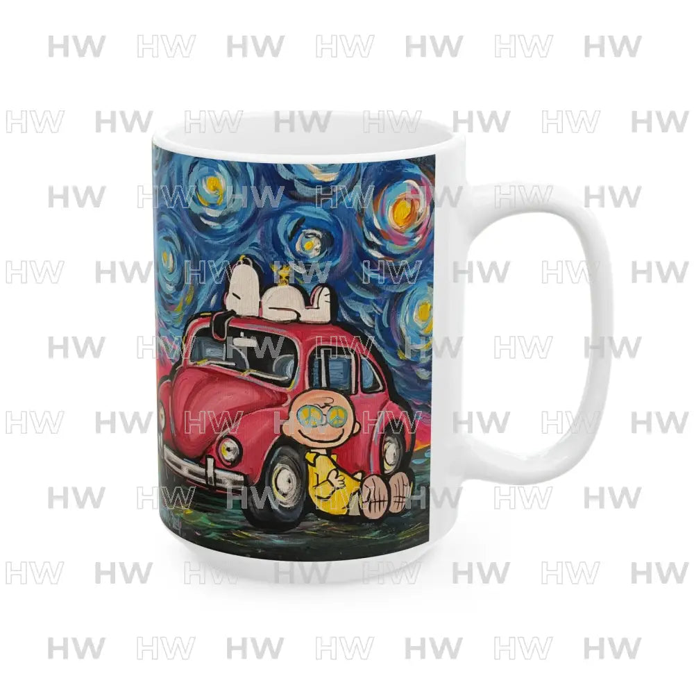 Mug: Starry Night 2 Pics Ceramic Mug (11oz 15oz) - Mug