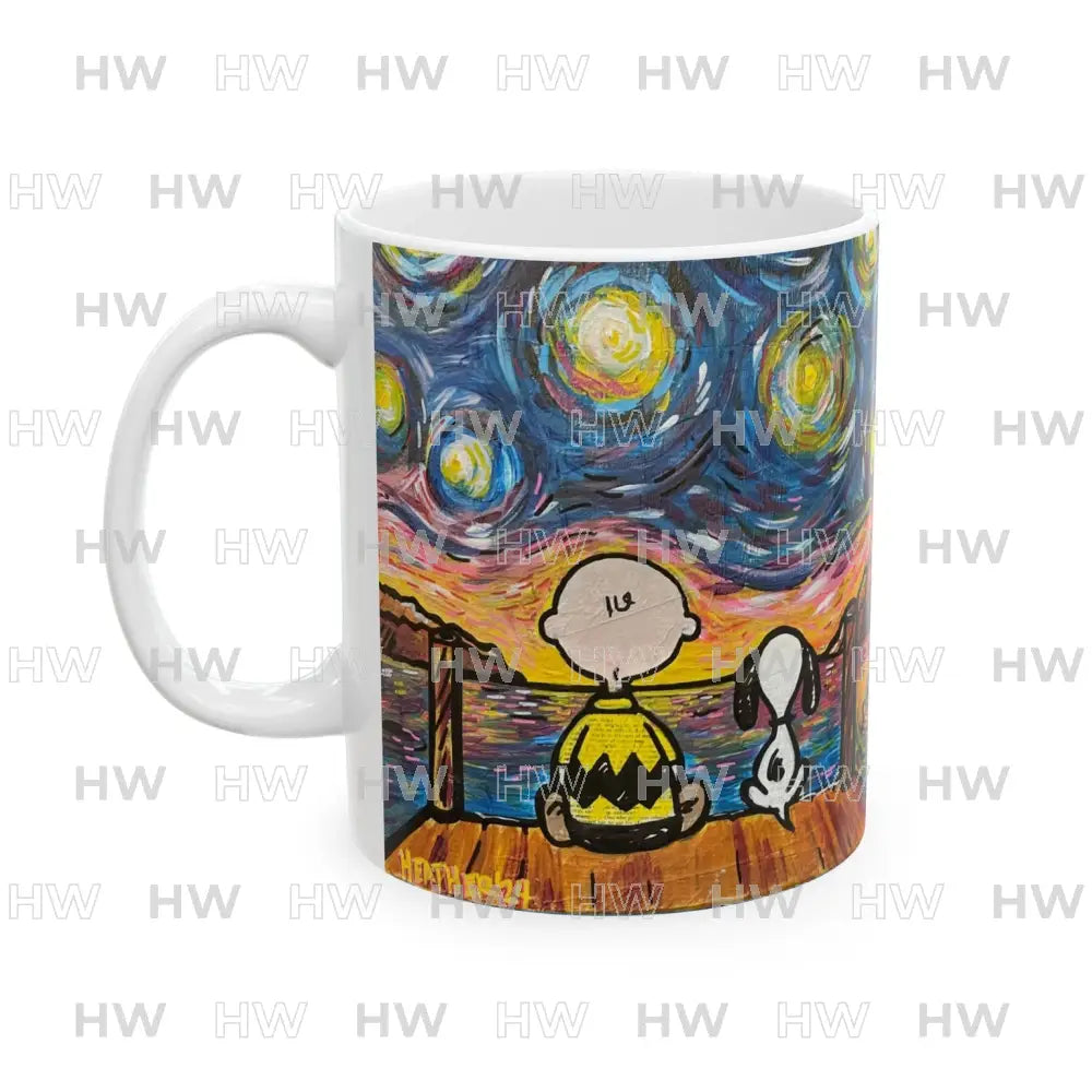 Mug: Starry Night 2 Pics Ceramic Mug (11oz 15oz) - Mug