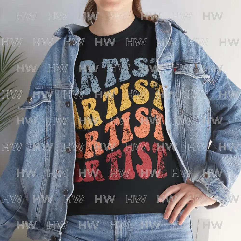 Retro Style ARTIST Smock Tee All Over Prints