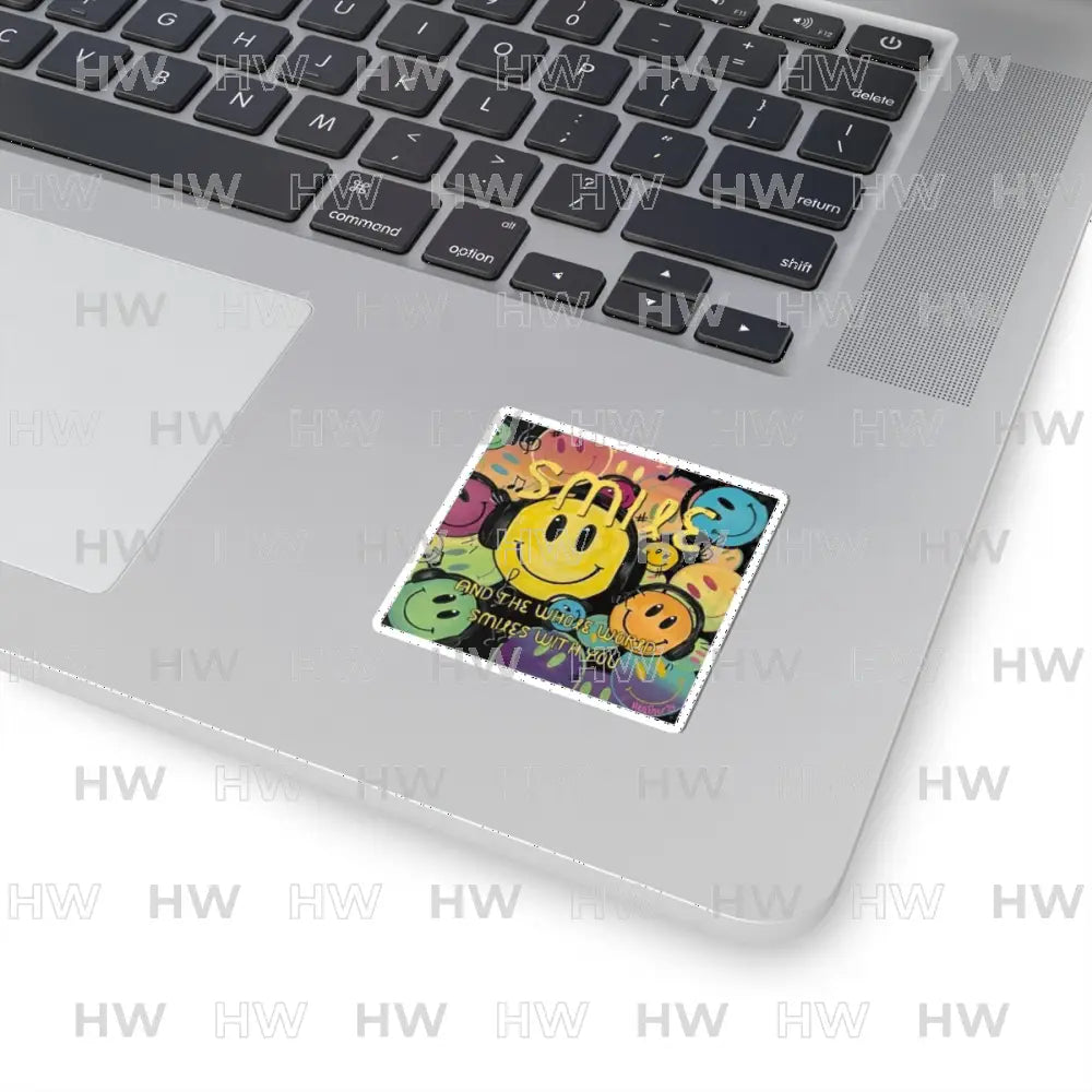 Sticker: Smile and the Whole World Smiles with You Kiss-Cut Stickers - Paper products