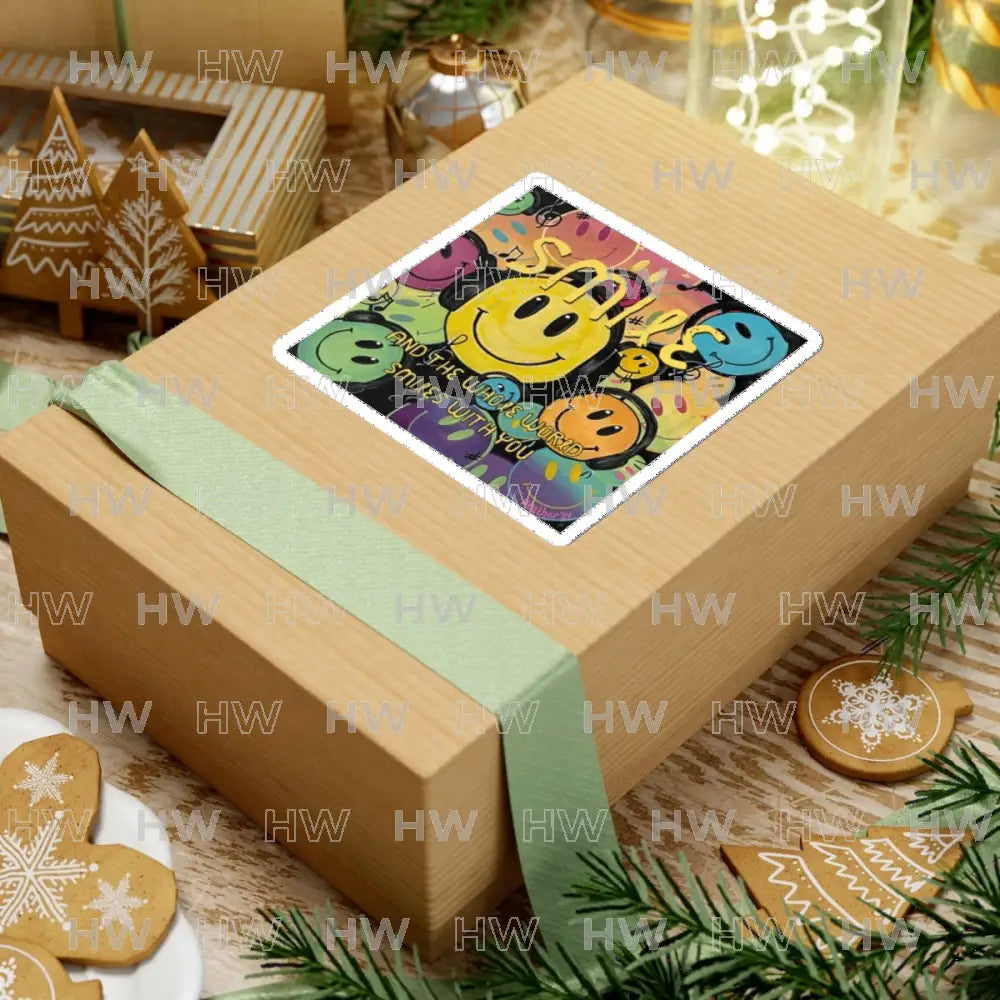 Sticker: Smile and the Whole World Smiles with You Kiss-Cut Stickers - Paper products
